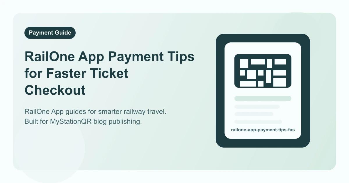 RailOne App Payment Tips for Faster Ticket Checkout