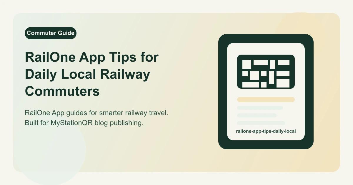 RailOne App Tips for Daily Local Railway Commuters