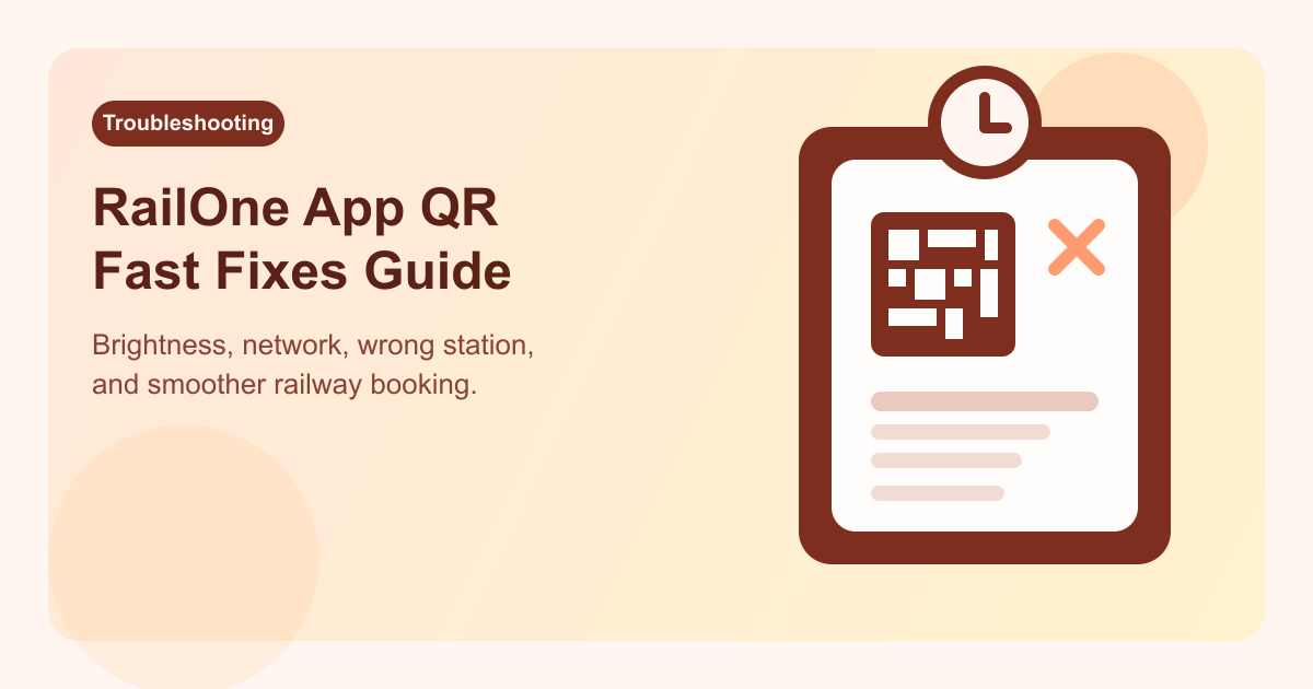 RailOne App QR Code Fixes for Railway Travel Problems